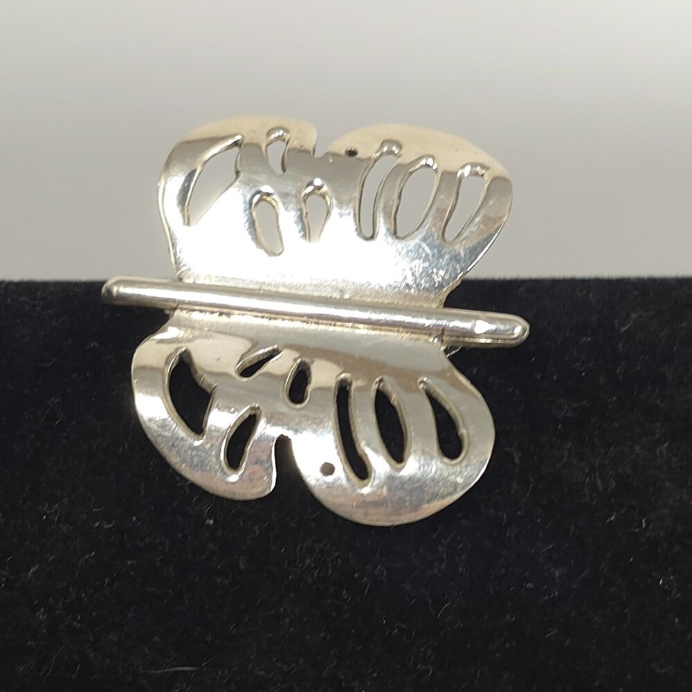Vintage Taxco Butterfly Sterling Silver Brooch Mexico - Picture 7 of 8